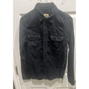 Ever Clothing Brand Logo Long Sleeve Black Shirt Flannel Size Small Made In USA